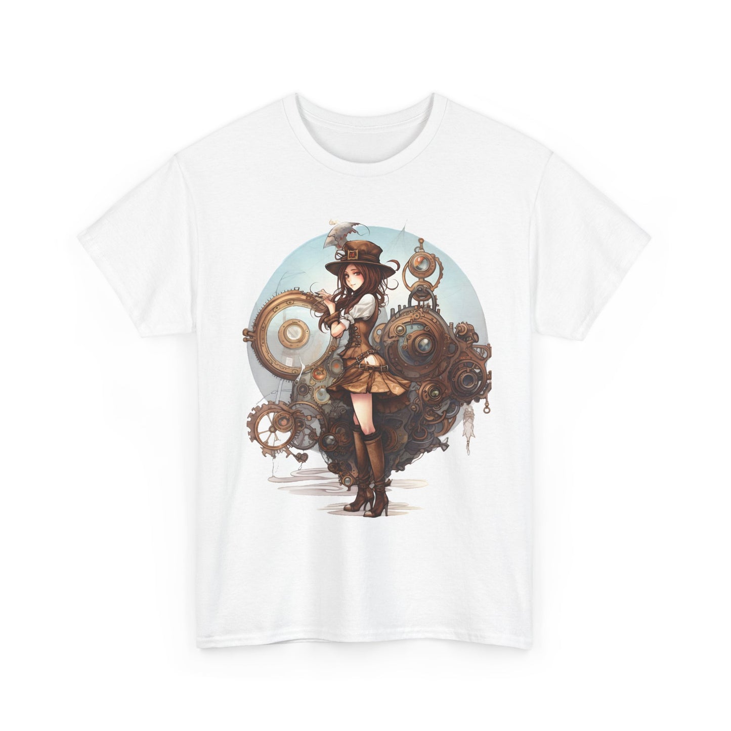 Steampunk Girl and Her Sub Heavy Cotton Tee