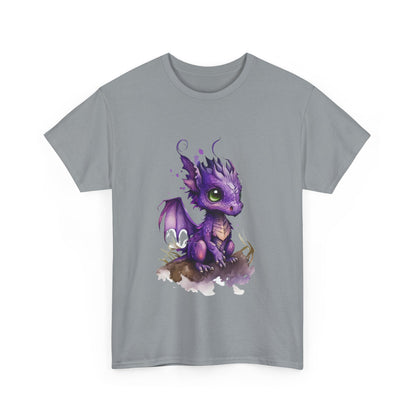 Purple Chibi Baby Dragon Heavy Cotton Tee