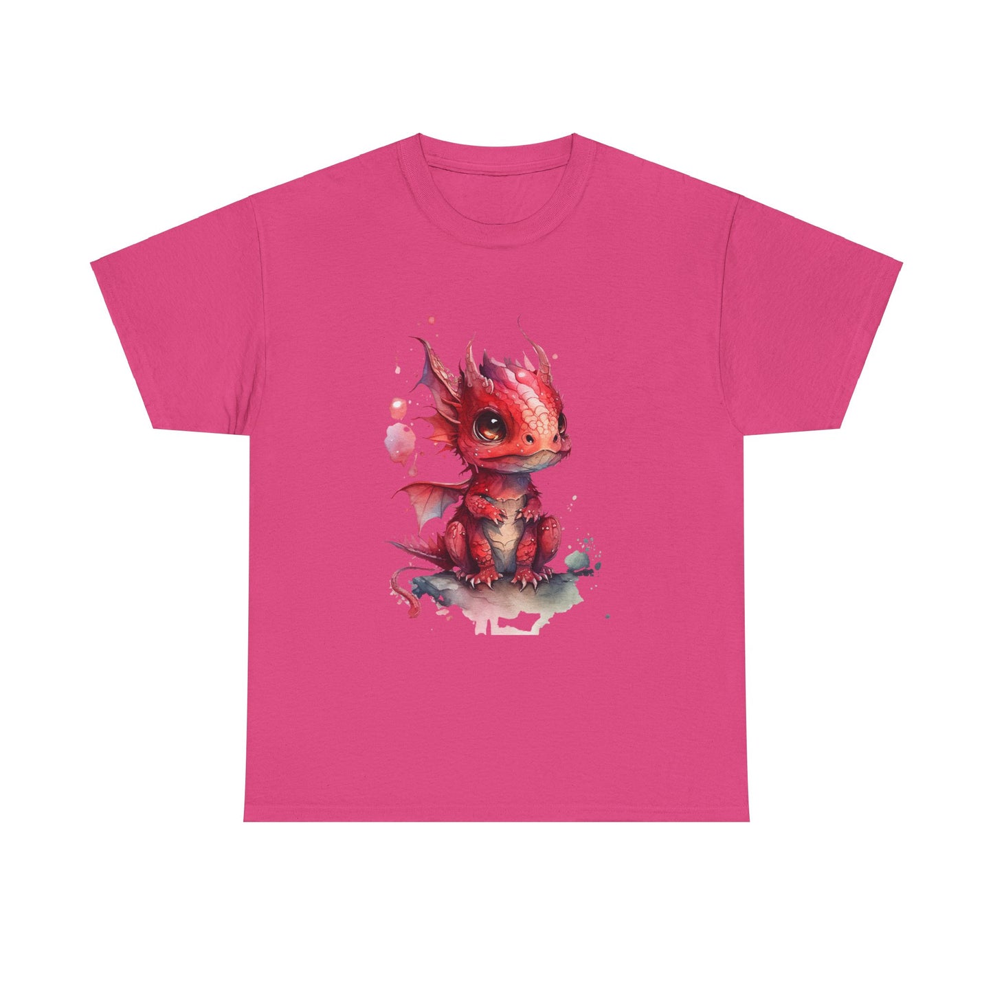 Crimson-Red Baby Dragon Heavy Cotton Tee