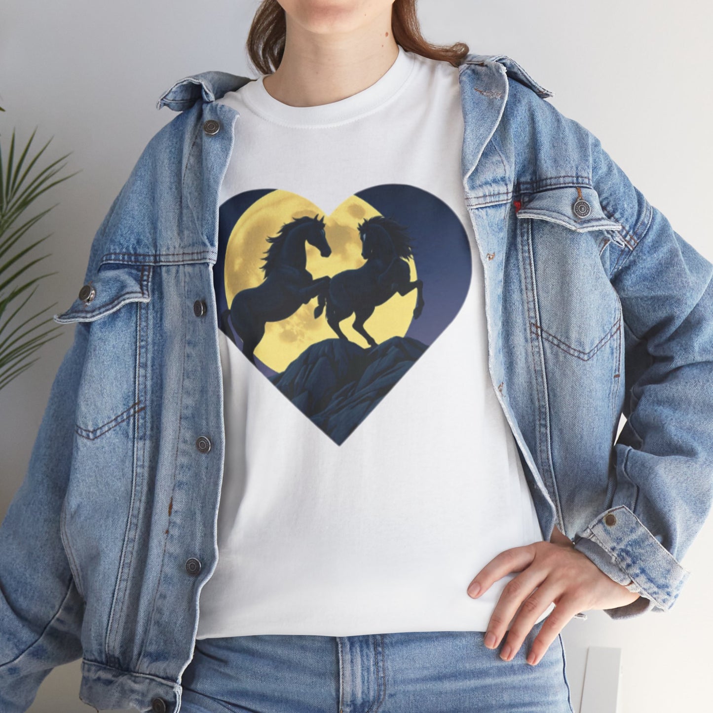 "Two Black Horses By The Moon" Heavy Cotton Tee