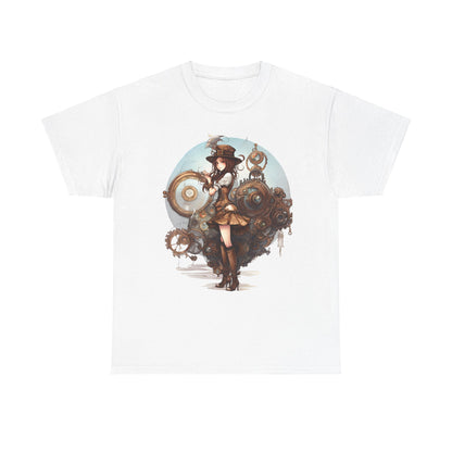 Steampunk Girl and Her Sub Heavy Cotton Tee