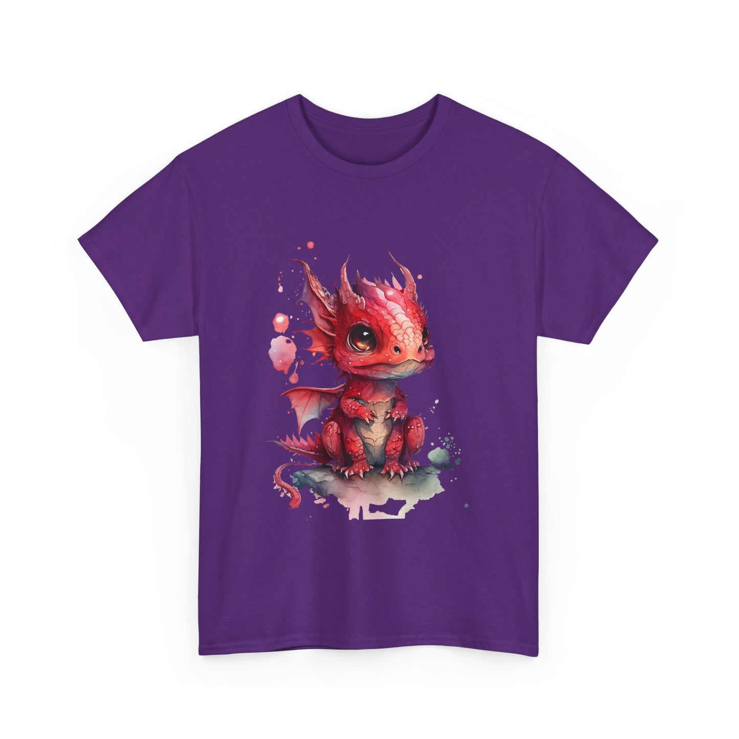 Crimson-Red Baby Dragon Heavy Cotton Tee