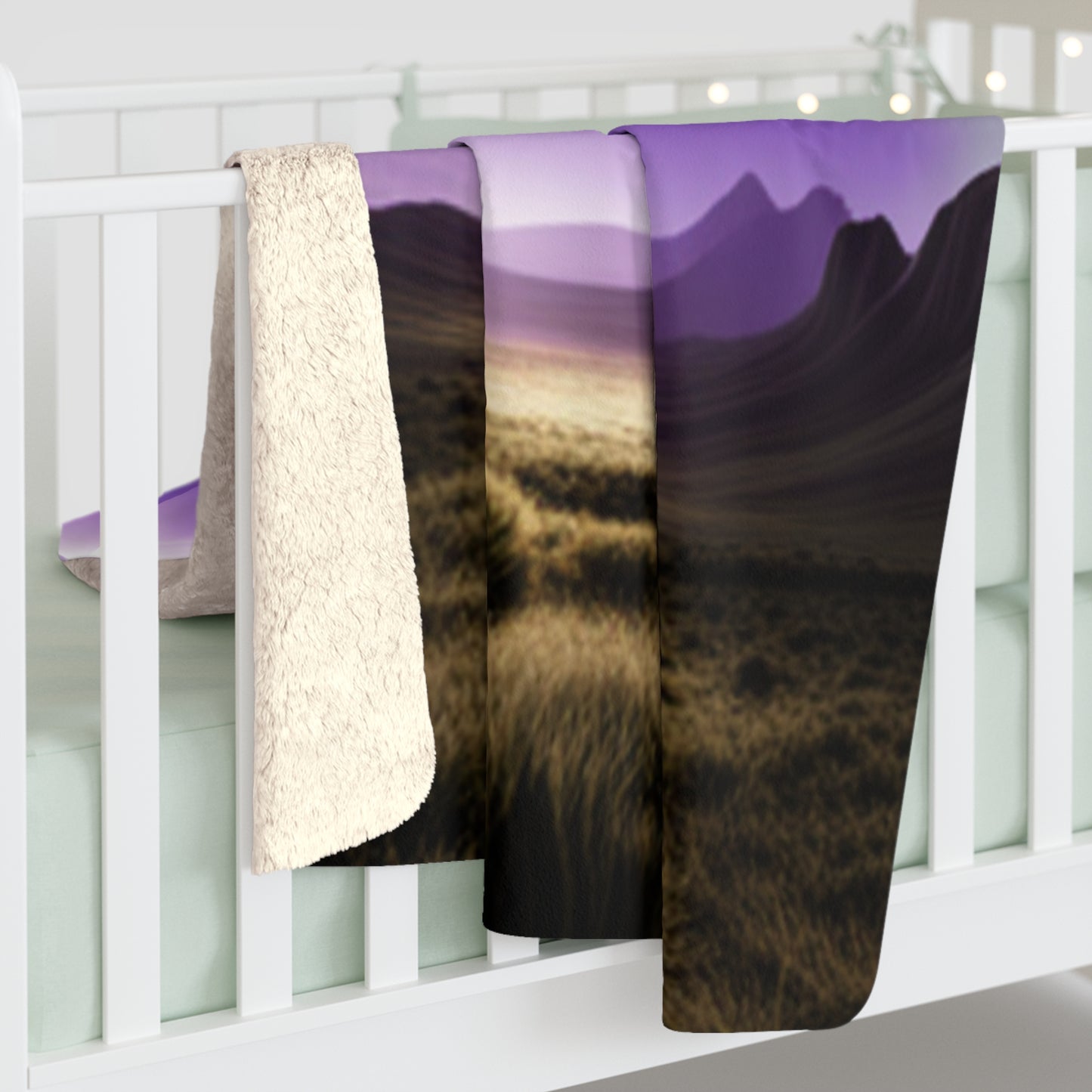 Purple-Skyed Alien Planet Meadow Fleece Blanket