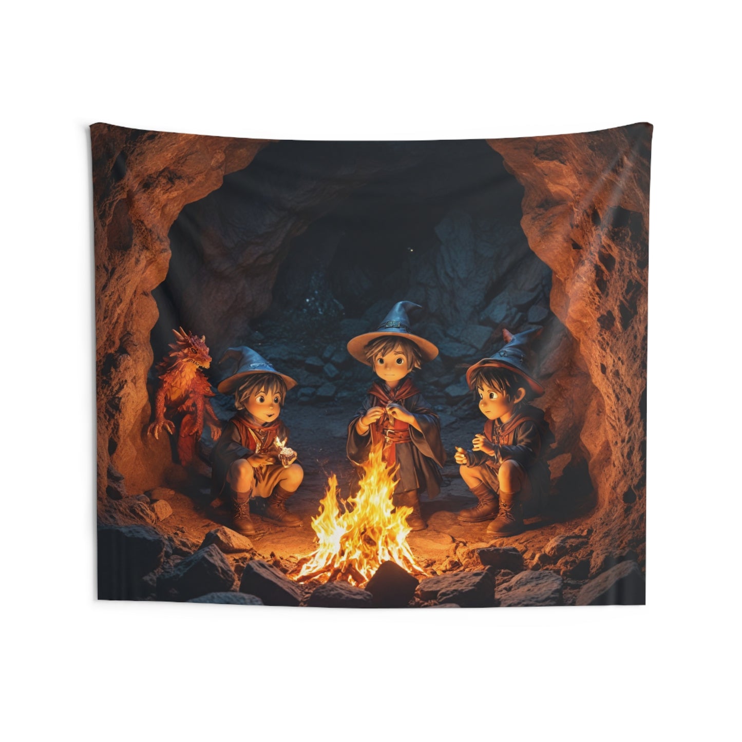 "Cave-Camping Wizards" Indoor Wall Tapestries