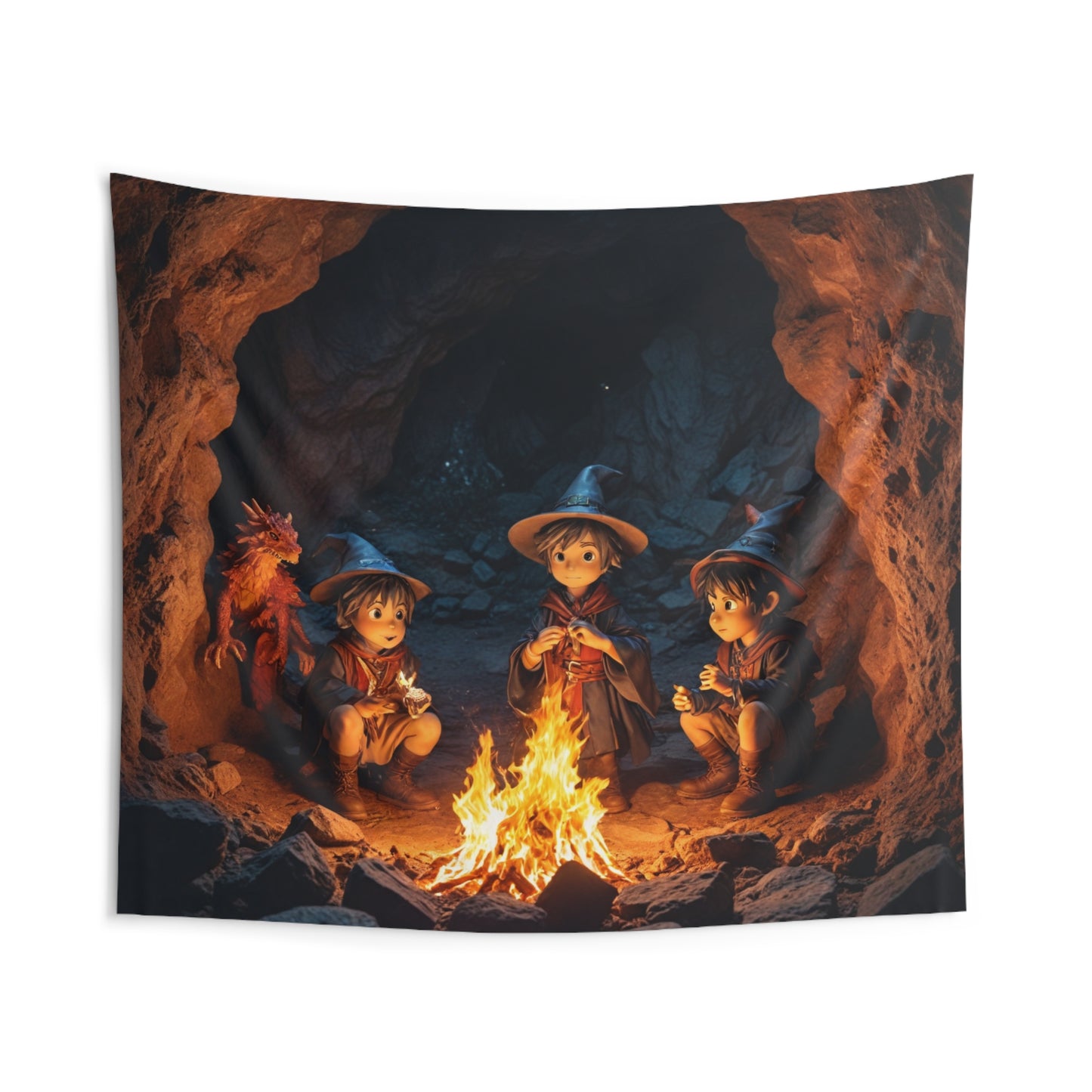 "Cave-Camping Wizards" Indoor Wall Tapestries