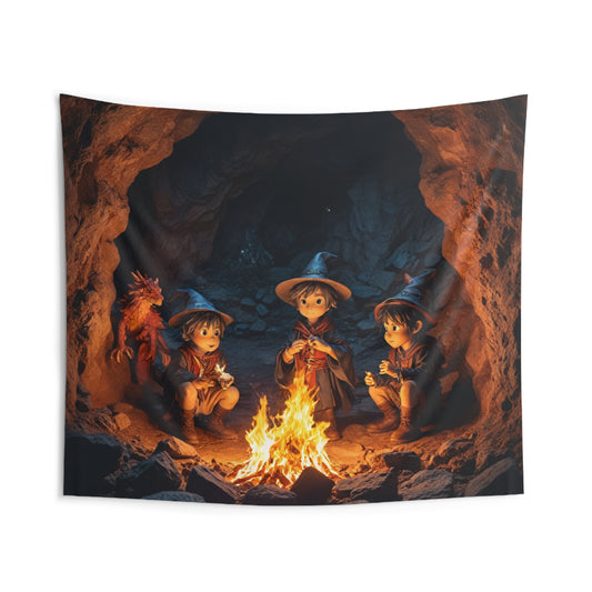 "Cave-Camping Wizards" Indoor Wall Tapestries