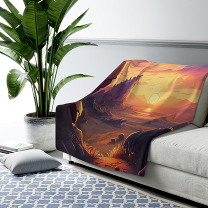 Beautiful Cloudy Early Morning Wilderness Landscape Fleece Blanket