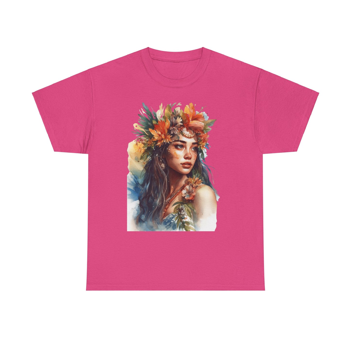 Indigenous Girl of the Flowers Heavy Cotton Tee