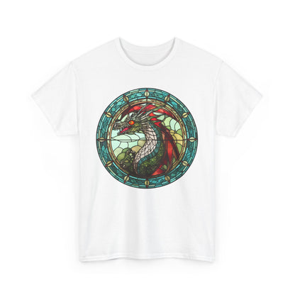 Green Stain-Glass Dragon Heavy Cotton Tee