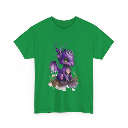 Purple Chibi Baby Dragon Heavy Cotton Tee