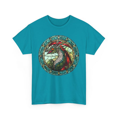 Green Stain-Glass Dragon Heavy Cotton Tee