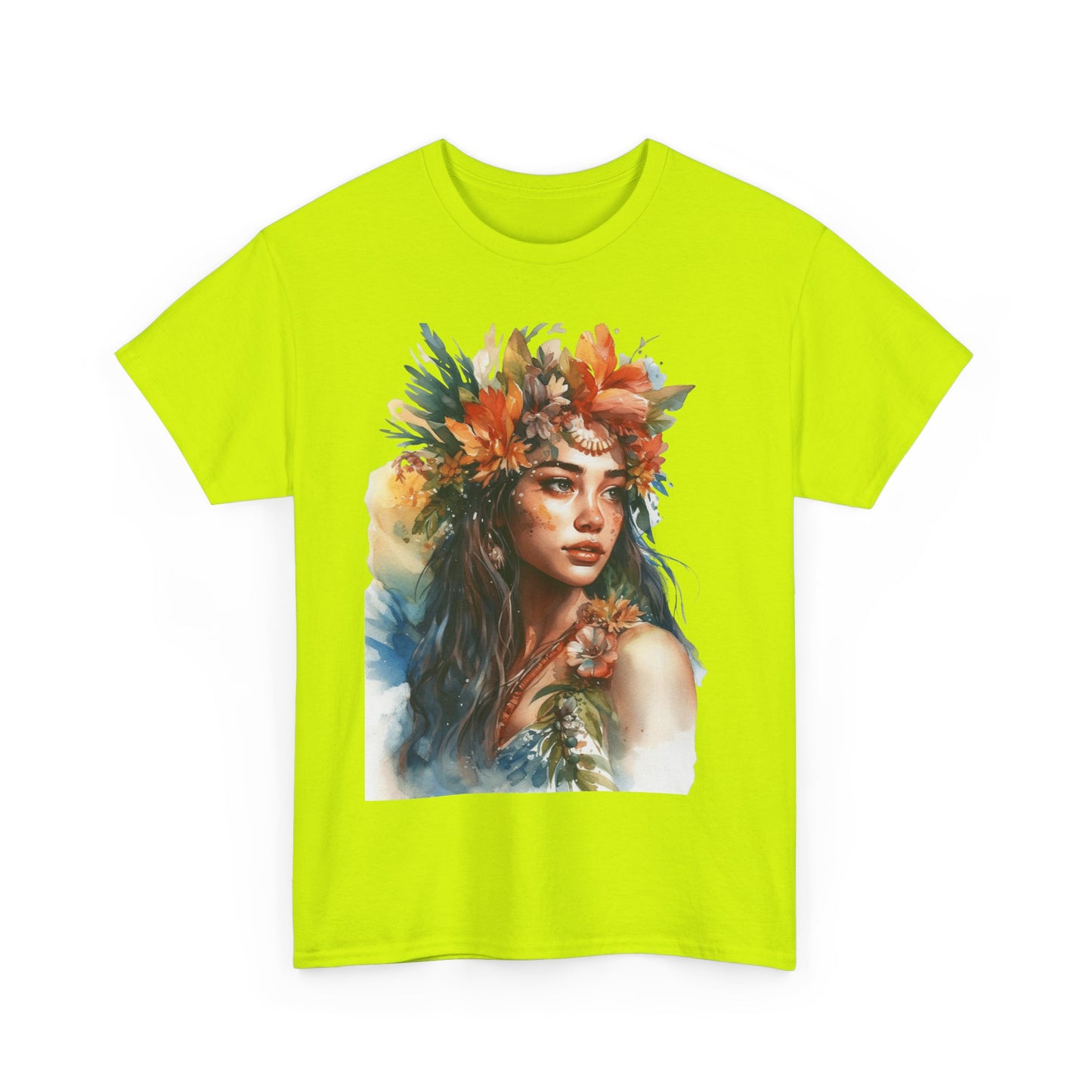 Indigenous Girl of the Flowers Heavy Cotton Tee