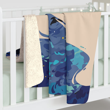 Blue Galaxy-Haired Child at Night Fleece Blanket