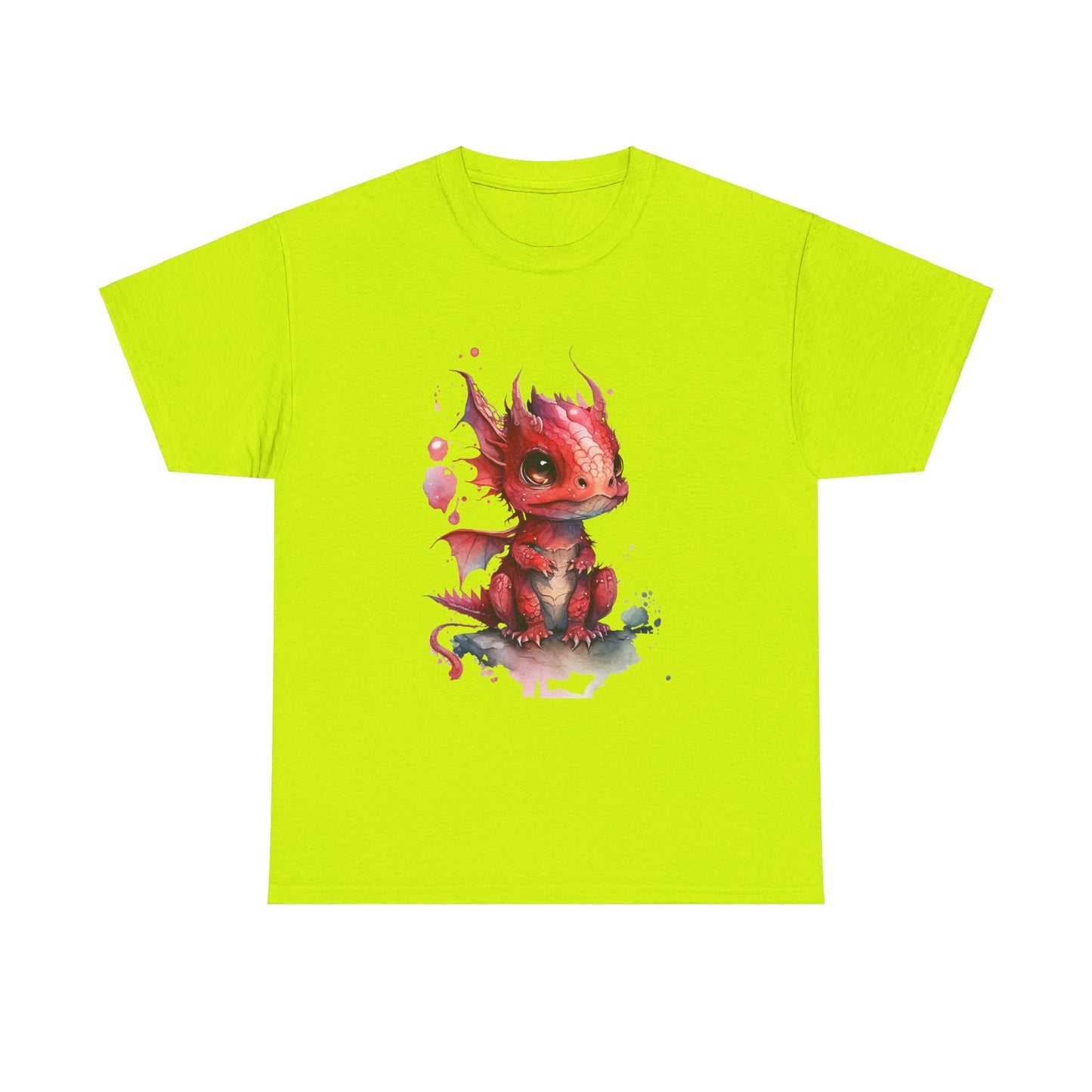 Crimson-Red Baby Dragon Heavy Cotton Tee