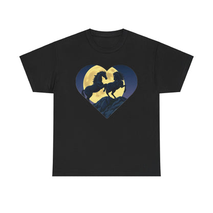 "Two Black Horses By The Moon" Heavy Cotton Tee