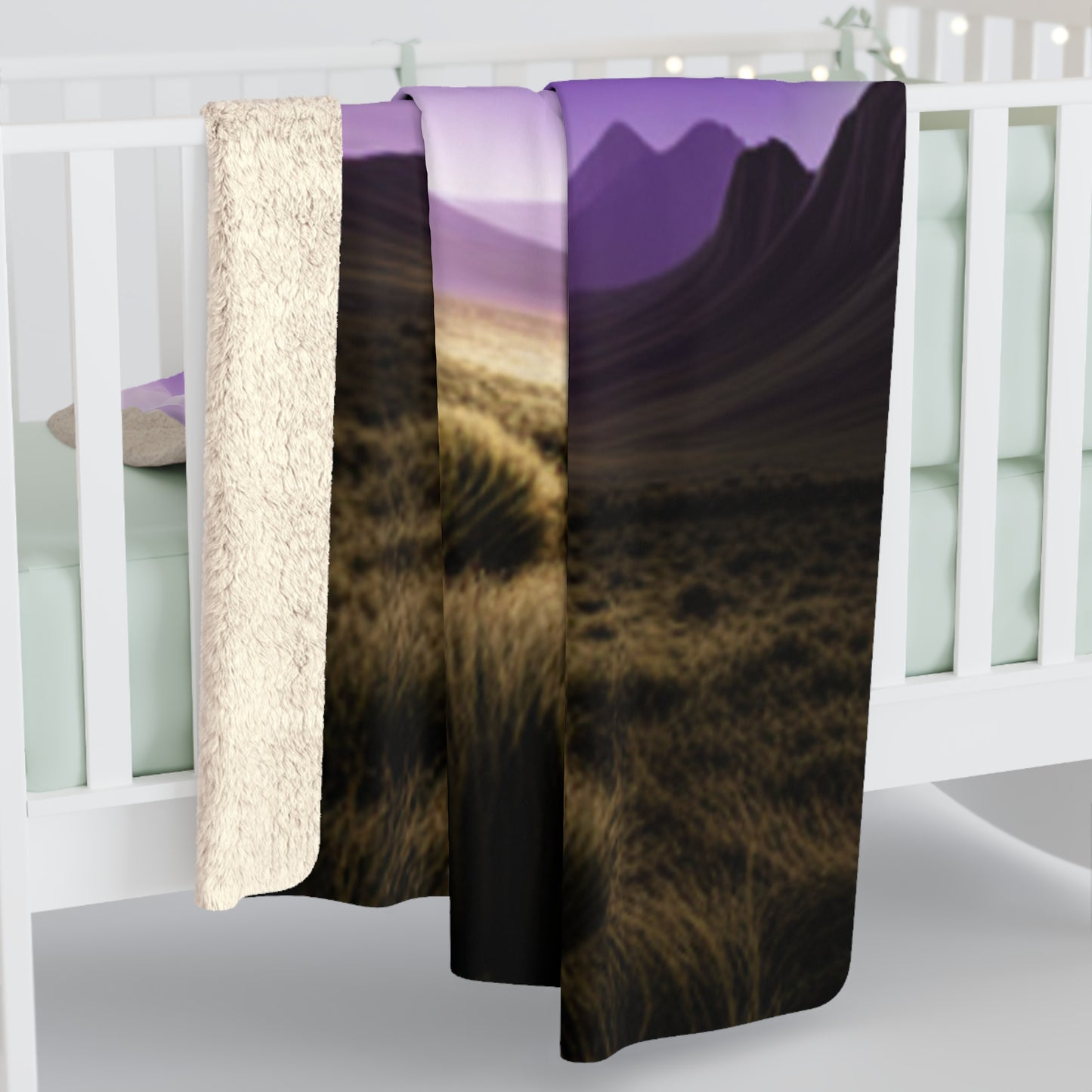 Purple-Skyed Alien Planet Meadow Fleece Blanket