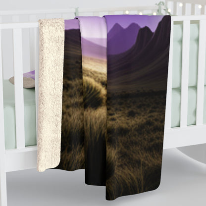 Purple-Skyed Alien Planet Meadow Fleece Blanket