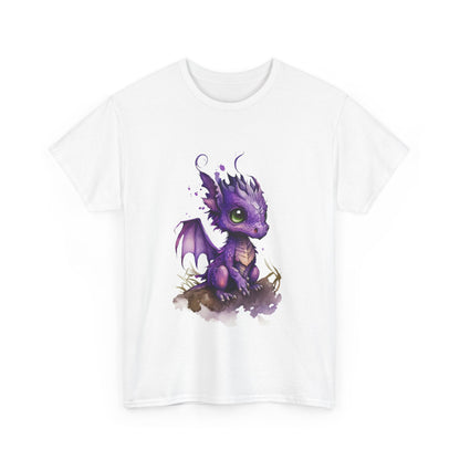 Purple Chibi Baby Dragon Heavy Cotton Tee