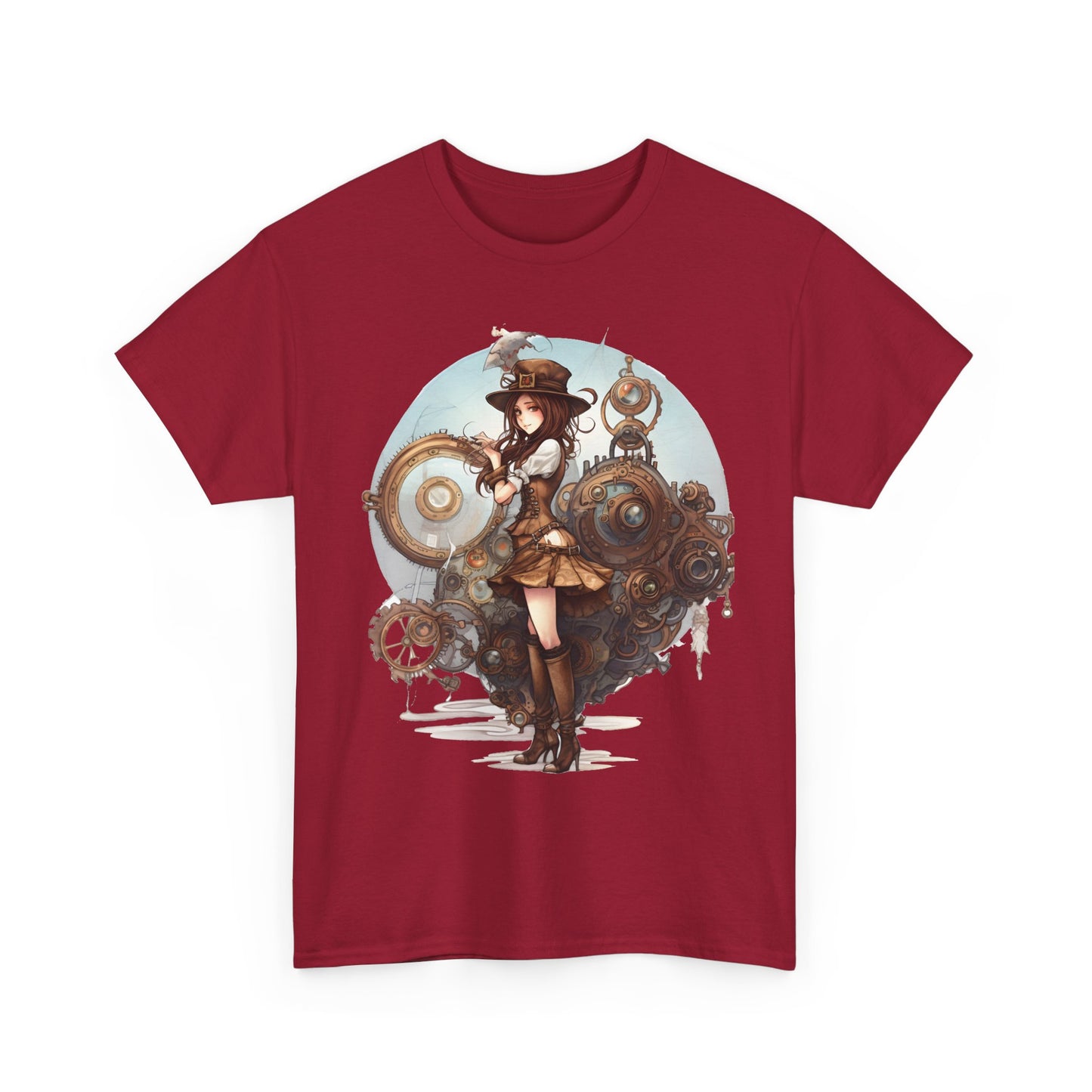 Steampunk Girl and Her Sub Heavy Cotton Tee