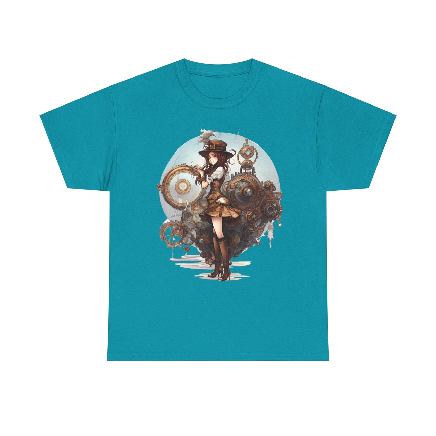 Steampunk Girl and Her Sub Heavy Cotton Tee