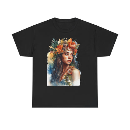 Indigenous Girl of the Flowers Heavy Cotton Tee