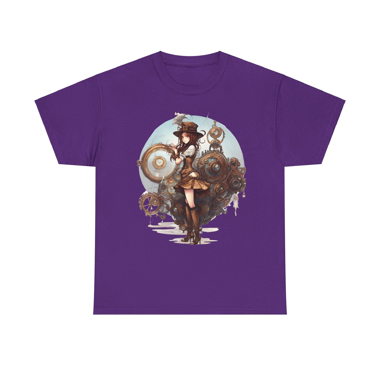 Steampunk Girl and Her Sub Heavy Cotton Tee