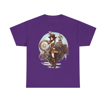 Steampunk Girl and Her Sub Heavy Cotton Tee