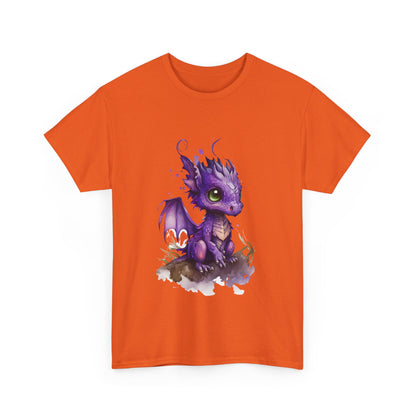 Purple Chibi Baby Dragon Heavy Cotton Tee