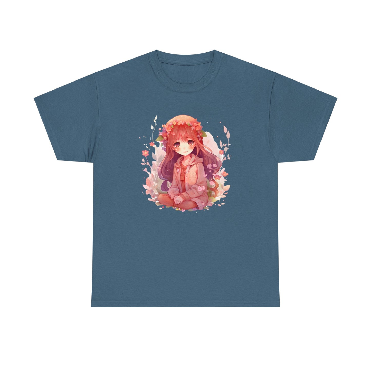 Sitting Autumn Girl Heavy Cotton Tee