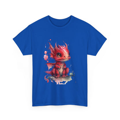 Crimson-Red Baby Dragon Heavy Cotton Tee