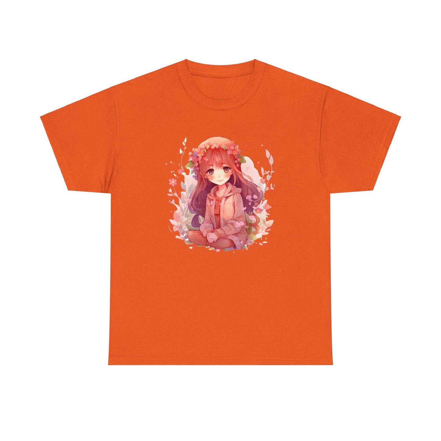 Sitting Autumn Girl Heavy Cotton Tee