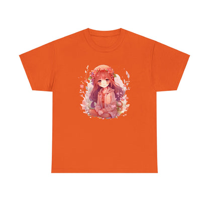 Sitting Autumn Girl Heavy Cotton Tee