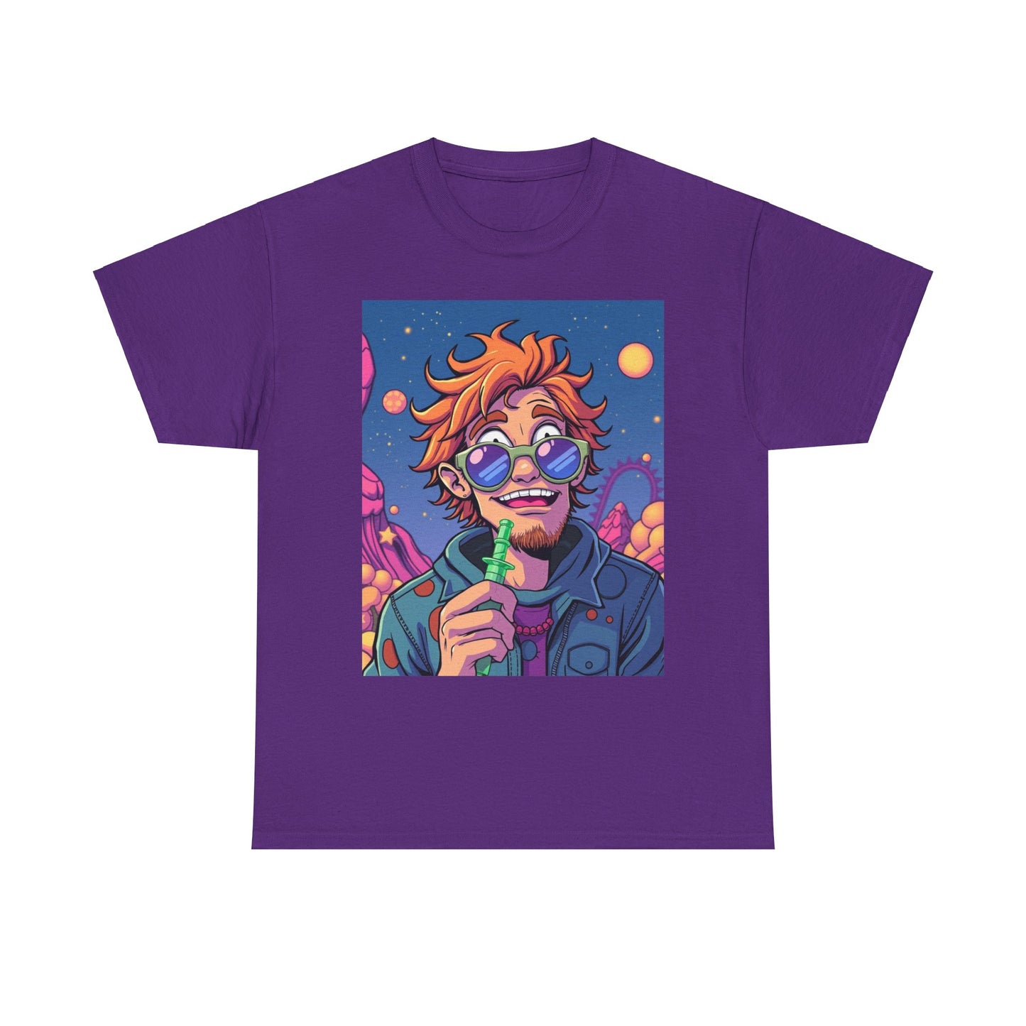 "Trippy Vaping Ginger Guy" Heavy Cotton Tee