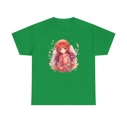 Sitting Autumn Girl Heavy Cotton Tee