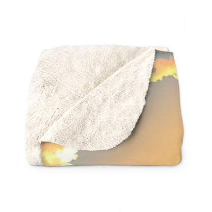 "Three White Horses Against the Sunset"  Sherpa Fleece Blanket