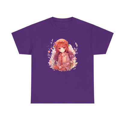 Sitting Autumn Girl Heavy Cotton Tee