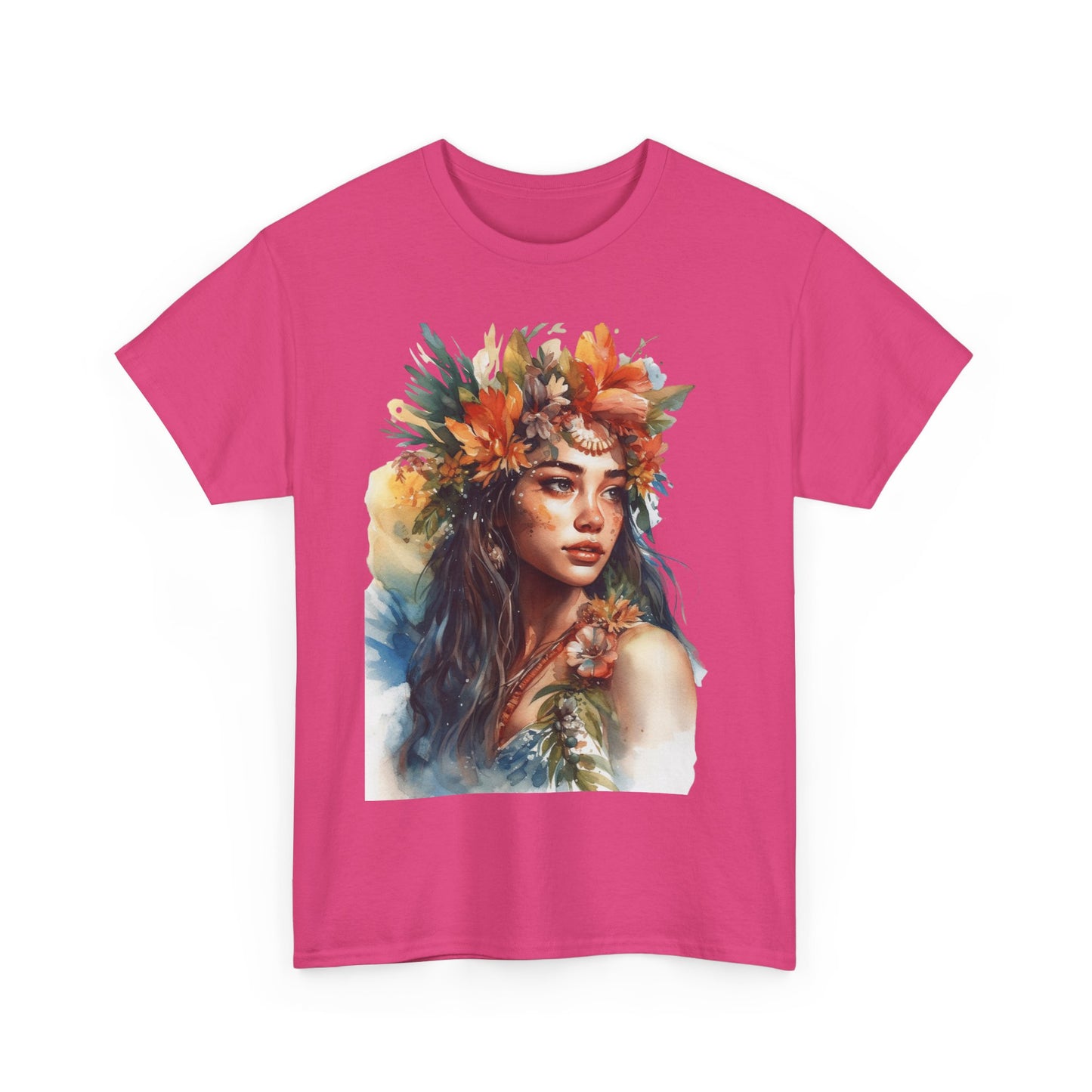 Indigenous Girl of the Flowers Heavy Cotton Tee