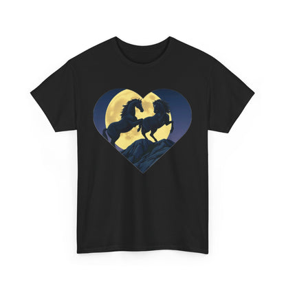 "Two Black Horses By The Moon" Heavy Cotton Tee