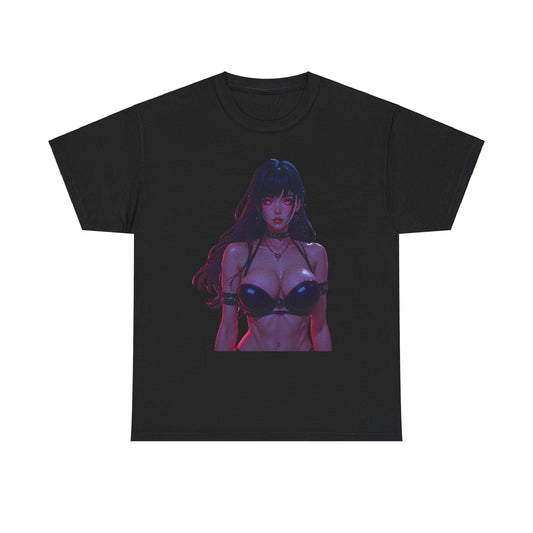 "Pink-Eyed Goth Girl" Heavy Cotton Tee