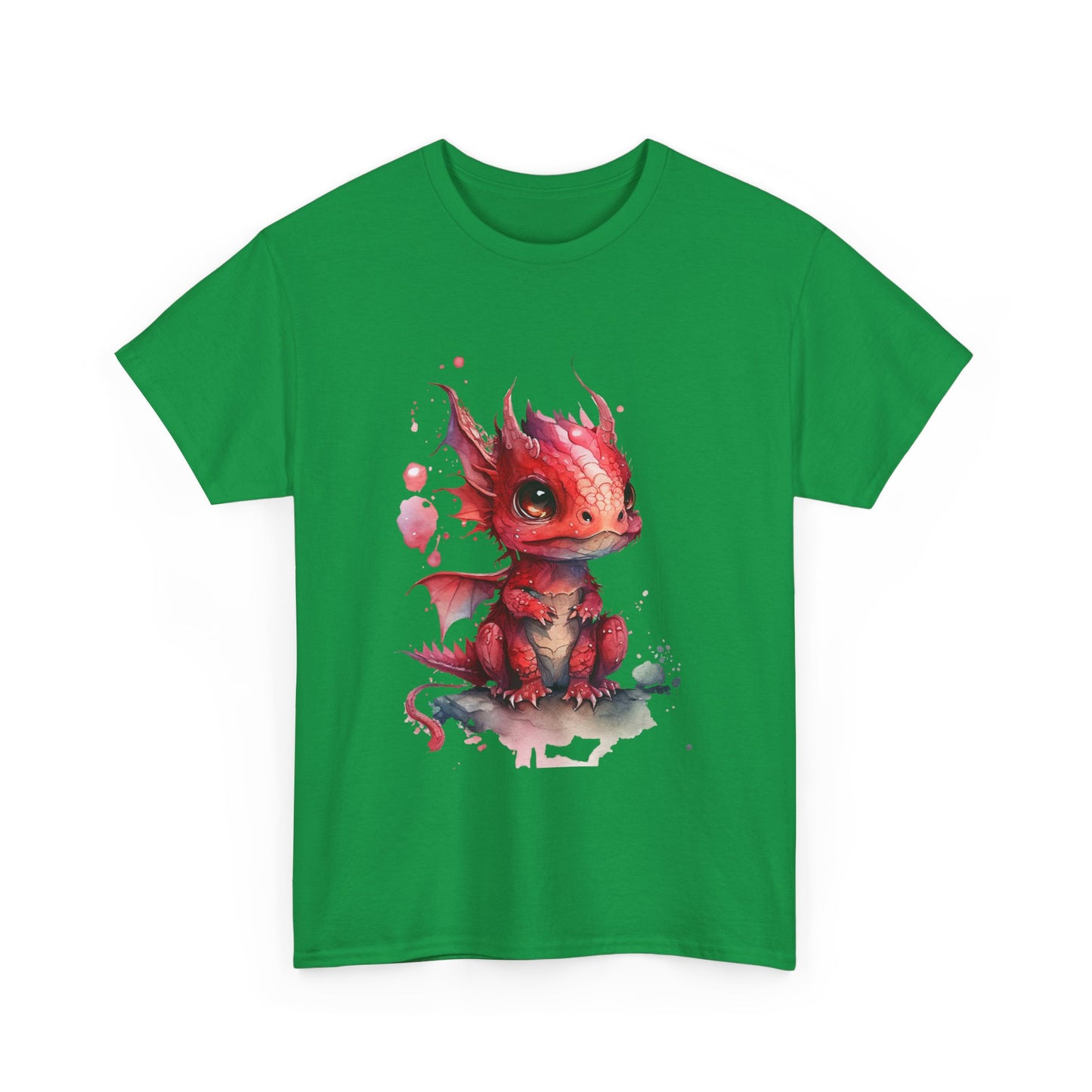 Crimson-Red Baby Dragon Heavy Cotton Tee