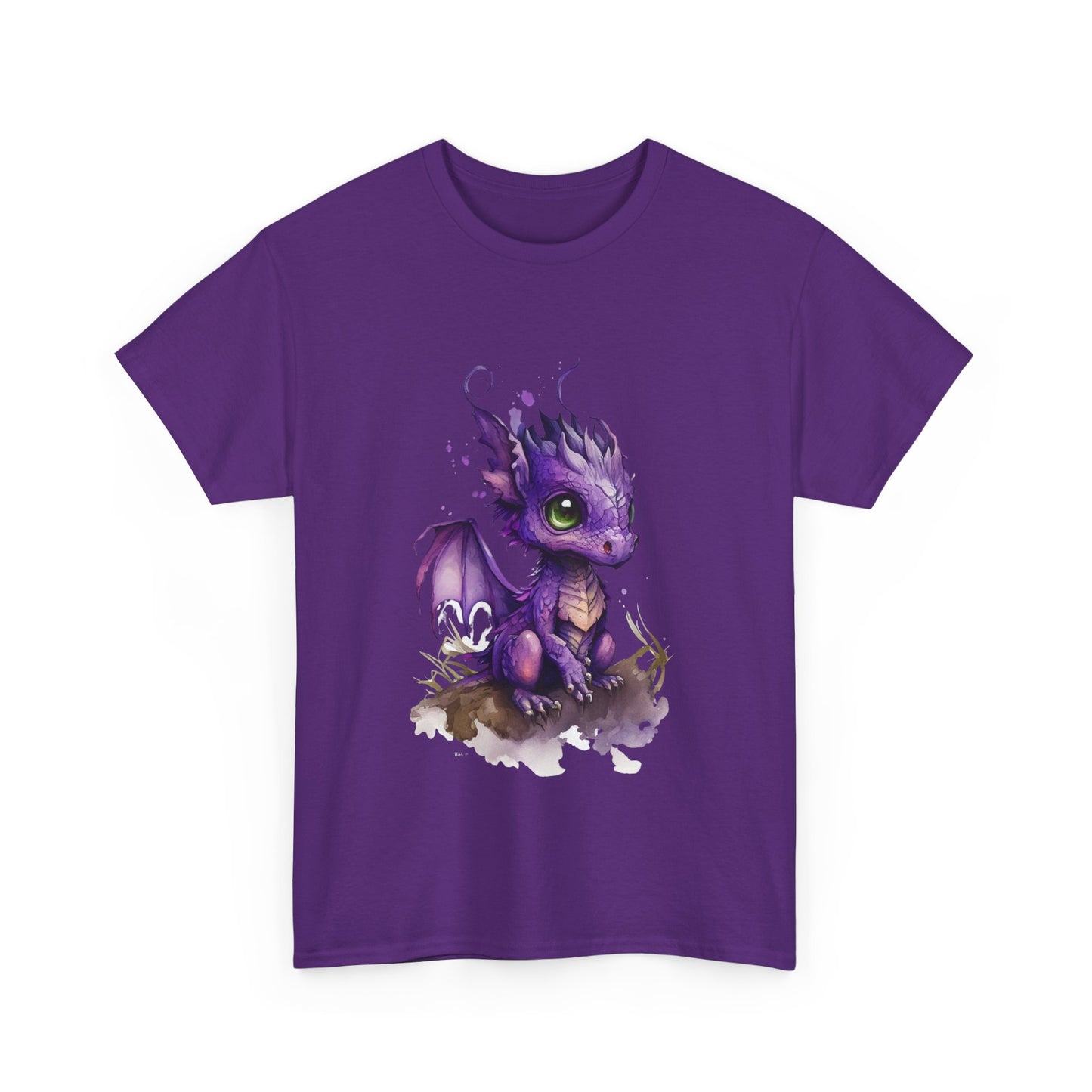 Purple Chibi Baby Dragon Heavy Cotton Tee