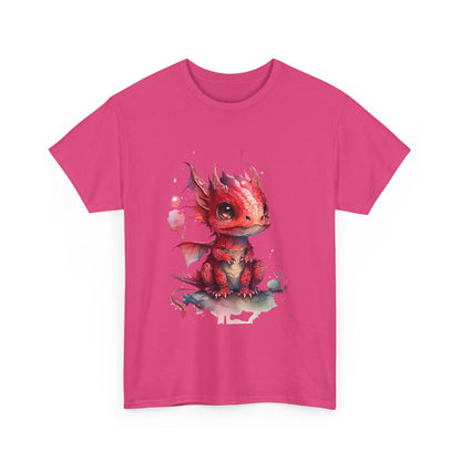 Crimson-Red Baby Dragon Heavy Cotton Tee