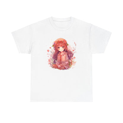 Sitting Autumn Girl Heavy Cotton Tee