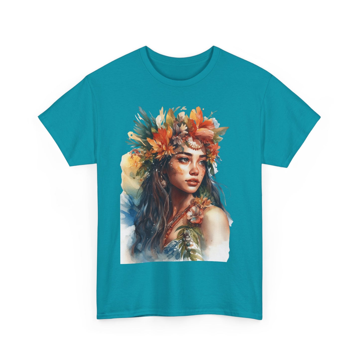 Indigenous Girl of the Flowers Heavy Cotton Tee