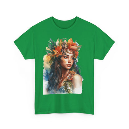 Indigenous Girl of the Flowers Heavy Cotton Tee