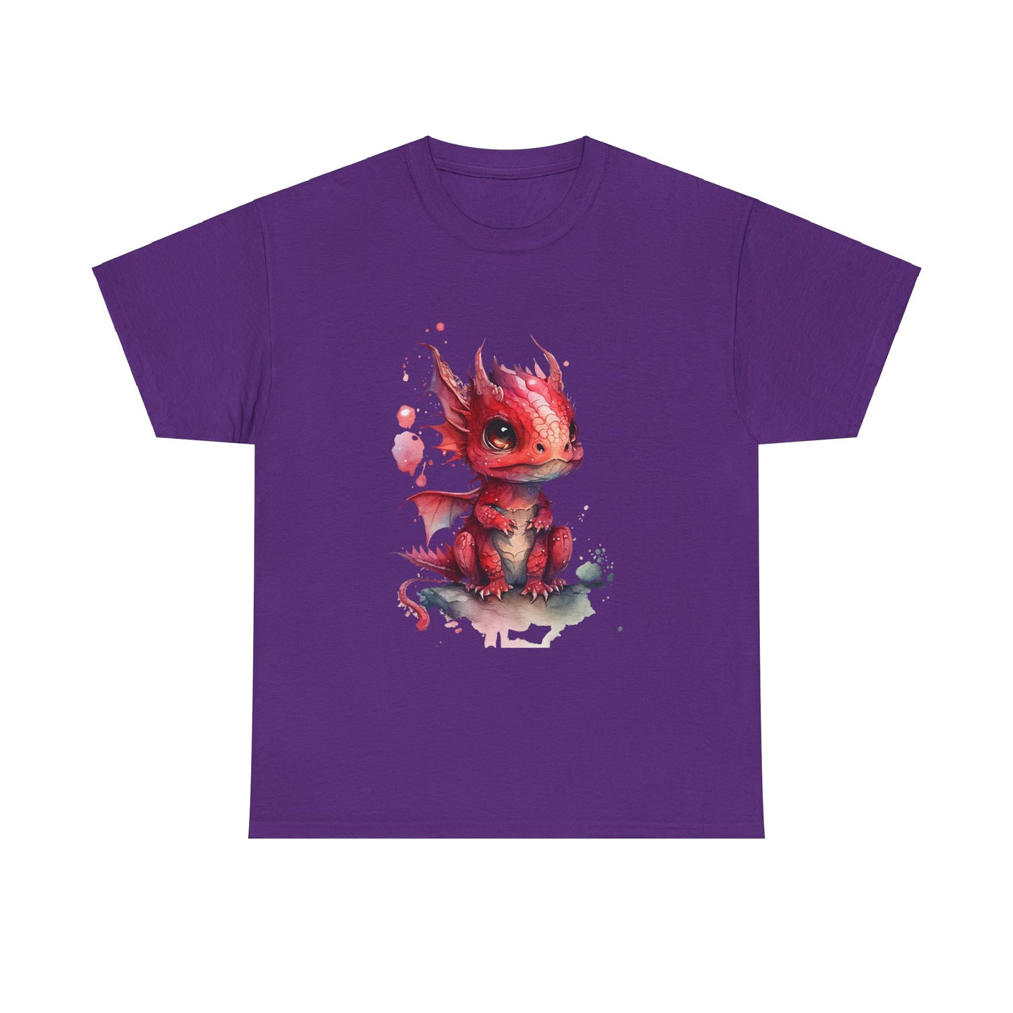 Crimson-Red Baby Dragon Heavy Cotton Tee