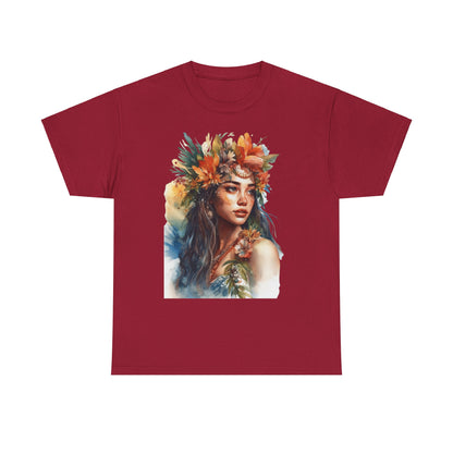 Indigenous Girl of the Flowers Heavy Cotton Tee