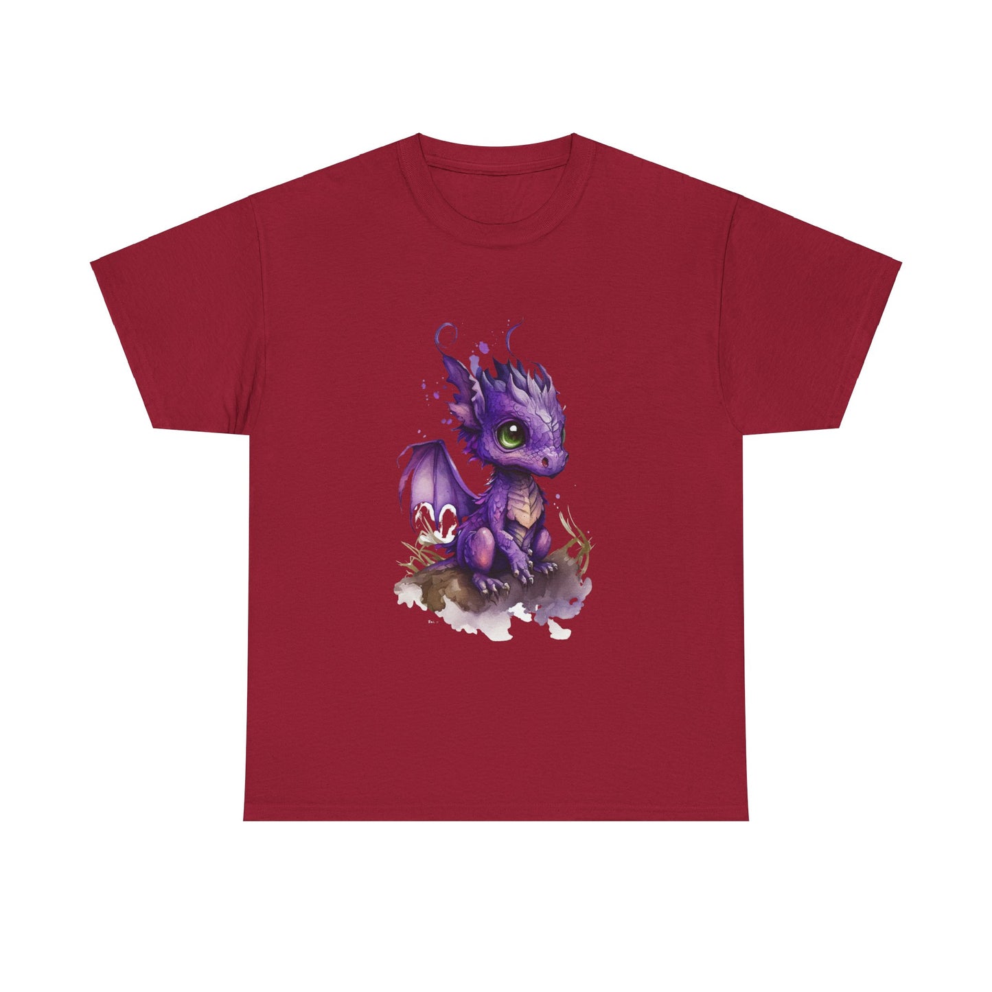 Purple Chibi Baby Dragon Heavy Cotton Tee