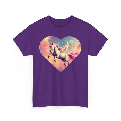 "Crimson Horse on Alien Planet" Heavy Cotton Tee