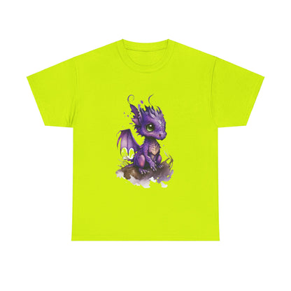 Purple Chibi Baby Dragon Heavy Cotton Tee